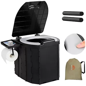 Portable Camping Toilet Upgraded Soft Camp Toilet Seat with Paper Holder- Tra... - Picture 1 of 8