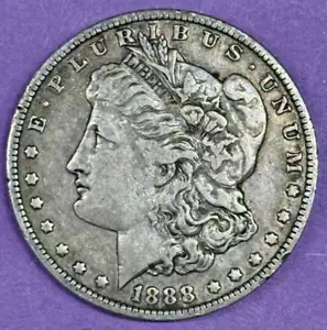 Dólar de plata Morgan 1888-O MUY BUENO/FINO moneda de dólar Morgan de plata #M408 - Imagen 1 de 5