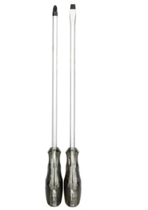 Ingersoll Rand 2 pc Screwdriver set Flathead & Phillips 12" Extra Long Vanadium - Picture 1 of 9