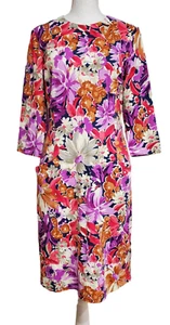 J McLaughlin Floral Catalyst Sheath Dress Pockets Size Small Catalina Cloth - Picture 1 of 5