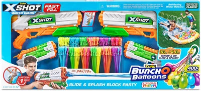 NEW X-Shot & Bunch O Balloons Slide & Splash Party Pack from Mr Toys - image 1 of 3