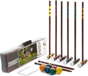 Croquet Game Set Vintage Look Outdoor Lawn Yard For Adults Kids Family Backyard - Picture 1 of 5