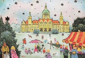 Nostalgische Weihnachtskarte Hannover Kunstkarte Weihnachtsgruß - Bild 1 von 2