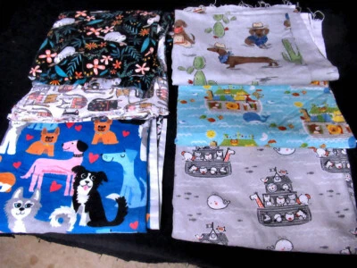 6 piezas Tela de franela yardaje 28" x 42" ea. Lindos estampados de animales acurrucados por JOANN Foto 1 de 4