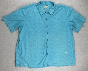 Vintage L.L. Bean Shirt Size 2XL XXL Blue Button Up Short Sleeve Pocket Collard - Picture 1 of 10