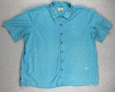 Vintage L.L. Bean Shirt Size 2XL XXL Blue Button Up Short Sleeve Pocket Collard - Image 1 of 4
