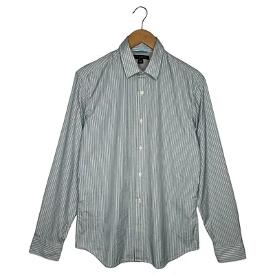 New Banana Republic Shirt Mens M Slim Fit Striped Button Up Long Sleeve Green - Image 1 of 4