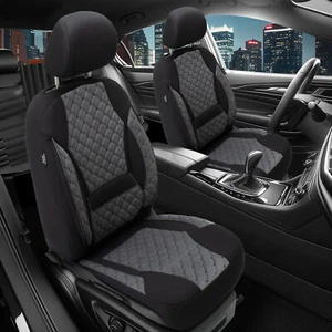 2x Sitzbezüge passend für Jaguar XF 1 ab 2008-2015 in Schwarz-Grau | PRIME - Bild 1 von 13