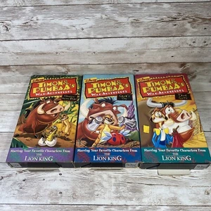 Volumes 1-3 Disney Timon & Pumbaa's Wild Adventures VHS Lot Grubs On True Guts - Imagen 1 de 6