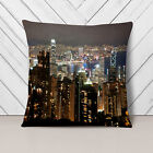 Plump Cushion Hong Kong City Skyline (1) Scatter Throw Pillow Case Cover Filled
