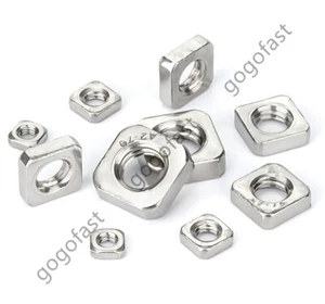 304 Stainless Steel Square Thin Nuts M3 M4 M5 M6 M8 - Picture 1 of 12