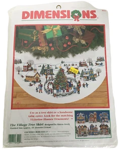 Dimensions Cross Stitch Kit The Village Tree Skirt Christmas Tree Holidays 8520 - Picture 1 of 6