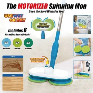 Electric Spin Mop Cordless Rechargeable Floor Cleaner – Dual Head, 6 Pads - Picture 1 of 14
