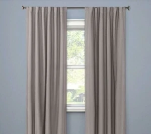 Threshold Aruba Linen Blackout Curtain Panel Color Gray Stone Size 95"x50" NEW - Picture 1 of 1