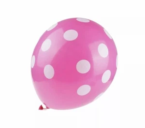 Pink Polka Dot Latex Balloons Party Holiday Decoration Helium (6) Ct SHIPS FREE - Picture 1 of 2