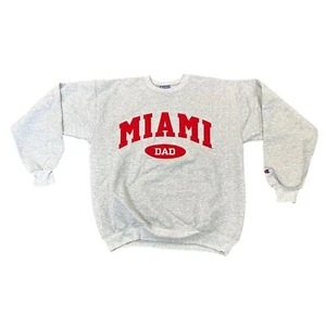 VINTAGE Champion Miami University Dad RedHawks Sweatshirt Medium grau gebraucht, in einwandfreiem Zustand - Bild 1 von 4