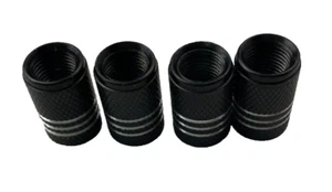 4pc Black Aluminum Valve Stem Caps Tire Wheel Truck Car Accessories - Picture 1 of 5