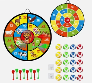 Kinder Klett Dartscheibe 72 cm 28 Zoll für Faltbares 12 Bällen 6 Pfeilen 2 Haken - Bild 1 von 5
