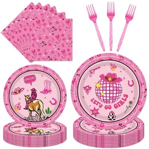 Disco Cowgirl Birthday Party Decorations - Let's Go Girls Plates and Napkins ... - Picture 1 of 7