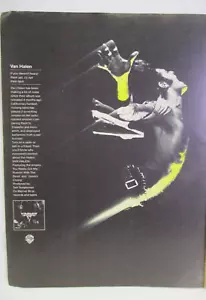 Album debutto Van Halen 1978 pubblicità stampa d'epoca pagina completa David Lee Roth mini poster - Foto 1 di 1