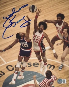 JULIUS ERVING Signed New Jersey NETS 8x10 PHOTO Beckett Authentic (BAS) - Picture 1 of 2