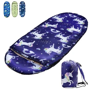 Kids Sleeping Bags For Girls - Unicorn - Camping Hiking Sleepover Slumber Scout - Picture 1 of 6
