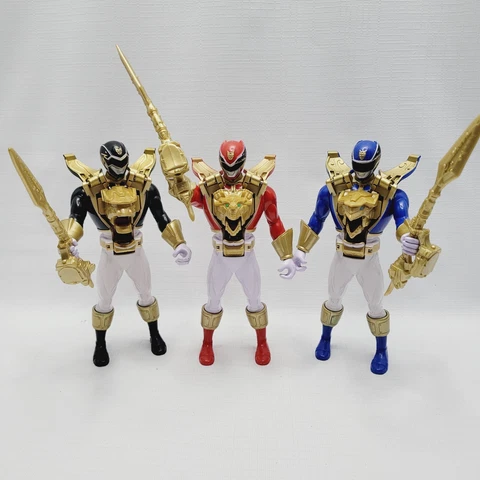 Lot of 3 Bandai Power Rangers Super Megaforce Ultra Morphin' Light Up Figures 6" Cover