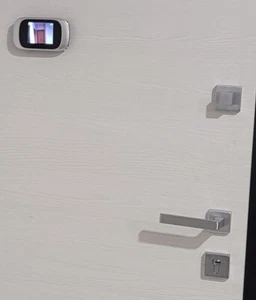 Accessori Kit Per Porta Blindata Spioncino Elettronico Limitatore Maniglia Cromo - Foto 1 di 6