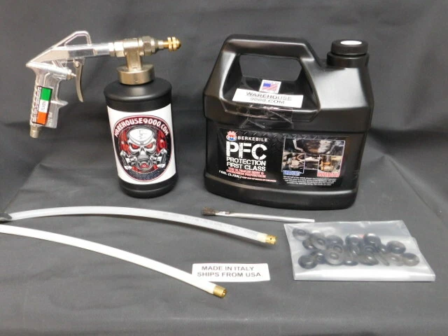 Gallon PFC Rust Proofing Pro Undercoating Spray Gun Kit 2 Cans 1 Straight Wand