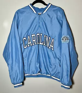 Vintage North Carolina Tar Heels UNC 1/4 Zip Windbreaker Jacket Team Apparel Lg - Picture 1 of 12