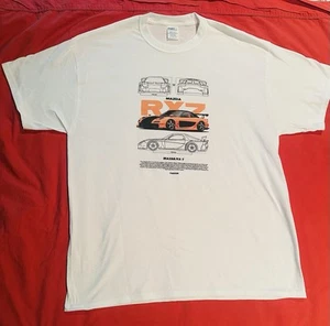 Mazda Rx-7 Direct Print On White T-shirt. S,M,L,XL, 2XL Sizes Your Chose. - Picture 1 of 2