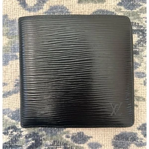 Authentische Vintage Louis Vuitton schwarze Epi Bi Fold Geldbörse - Bild 1 von 14