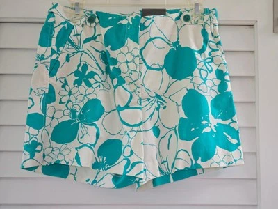Pantalones Cortos Ann Taylor Hampton Fit Aqua Blanco Floral NUEVO Con Etiqueta Talla 6 Foto 1 de 3