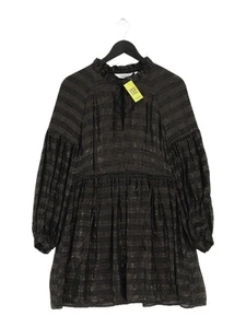 & Other Stories Women's Midi Dress UK 10 Black Polyester with Silk A-Line - Picture 1 of 5