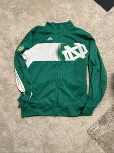 Adidas Notre Dame Fighting Irish Green Track Jacket Uomo Large Full Zip - Foto 1 di 7
