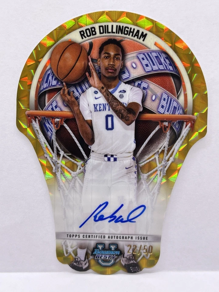 2023-24 Bowman Best U Rob Dillingham U Buckets Die Cut Auto Geometric Gold #/50 - Image 1 of 2