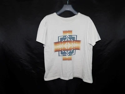 Pendleton L женщина бежевый коричневый вождь Joseph графический футболка футболка хлопок короткие Slv - Изображение 1 из 4