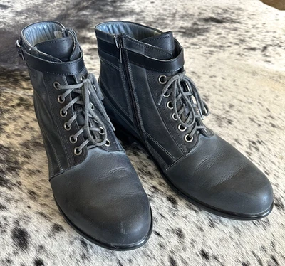 Botas femininas de couro Naot Kona UE 40 EUA 8,5 a 9 tornozelo zíper botinha conforto - Imagem 1 de 4