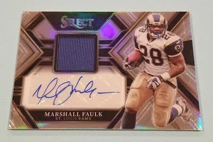 Tarjeta Panini Select 2022 autografiada por Marshall Faulk St. Louis Rams Salón de la fama - Imagen 1 de 2