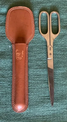 Vintage Solingen Scissors and Leather Holder Made in Germany Cowhide Brown - Image 1 of 4