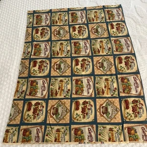 Vtg 2001 CAMPBELL'S SOUP NOVELTY FABRIC PRESERVES LABELS CONCORD NEW 34” X 34” - Picture 1 of 1