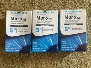 Bausch & Lomb Muro 128 TWIN Packs  Sodium Chloride Ointment 5%  Exp 1/26 Qty 3 - Picture 1 of 5