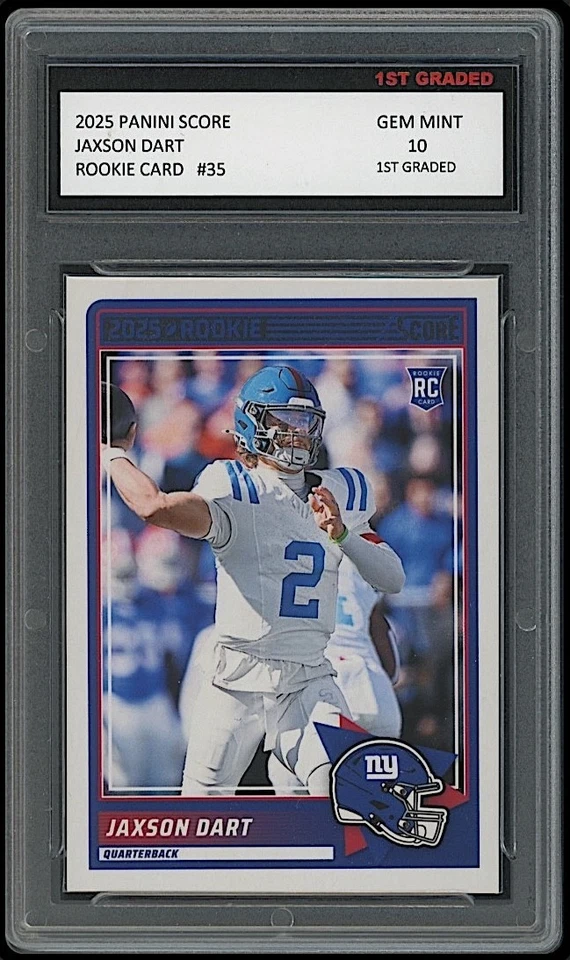 Jaxson Dart 2025 Panini Score #35 New York Giants Rookie Card RC 1st Graded 10 - Image 1 of 1