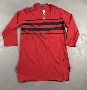 Polo Ralph Lauren Nachthemd Herren 90s Large rot schwarz gestreift Rugby Henley RPL - Bild 1 von 16