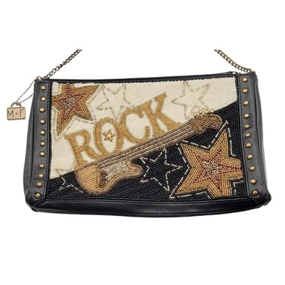 Bolso de mano de guitarra vintage Mary Frances con cuentas Rock N Roll Foto 1 de 4