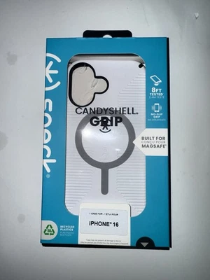 Speck CandyShell Grip iPhone 16 Case Slim MagSafe - White/Black Brand New - Image 1 of 2