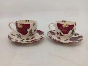 Bridgewater Hellebore Cups and Saucers Set by Mary Fedden x2 - Picture 1 of 8