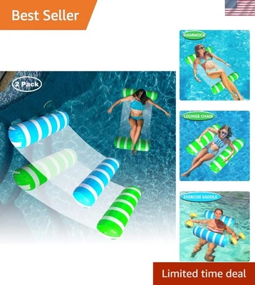 Flutuadores infláveis para piscina tamanho adulto rede de água, jangadas de piscina cadeiras lounge flutuantes... - Imagem 1 de 4