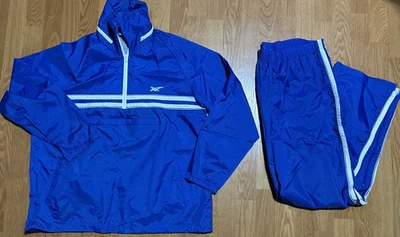 Винтажный ASICS Tiger мужчин L синий с белыми полосками ветровка трек костюм - Изображение 1 из 4