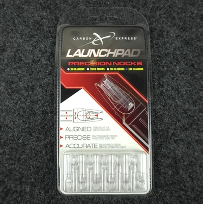 Carbon Express Launch Pad Precision Nocks .244 ID Arrows Clear Archery Hunting - Image 1 of 4
